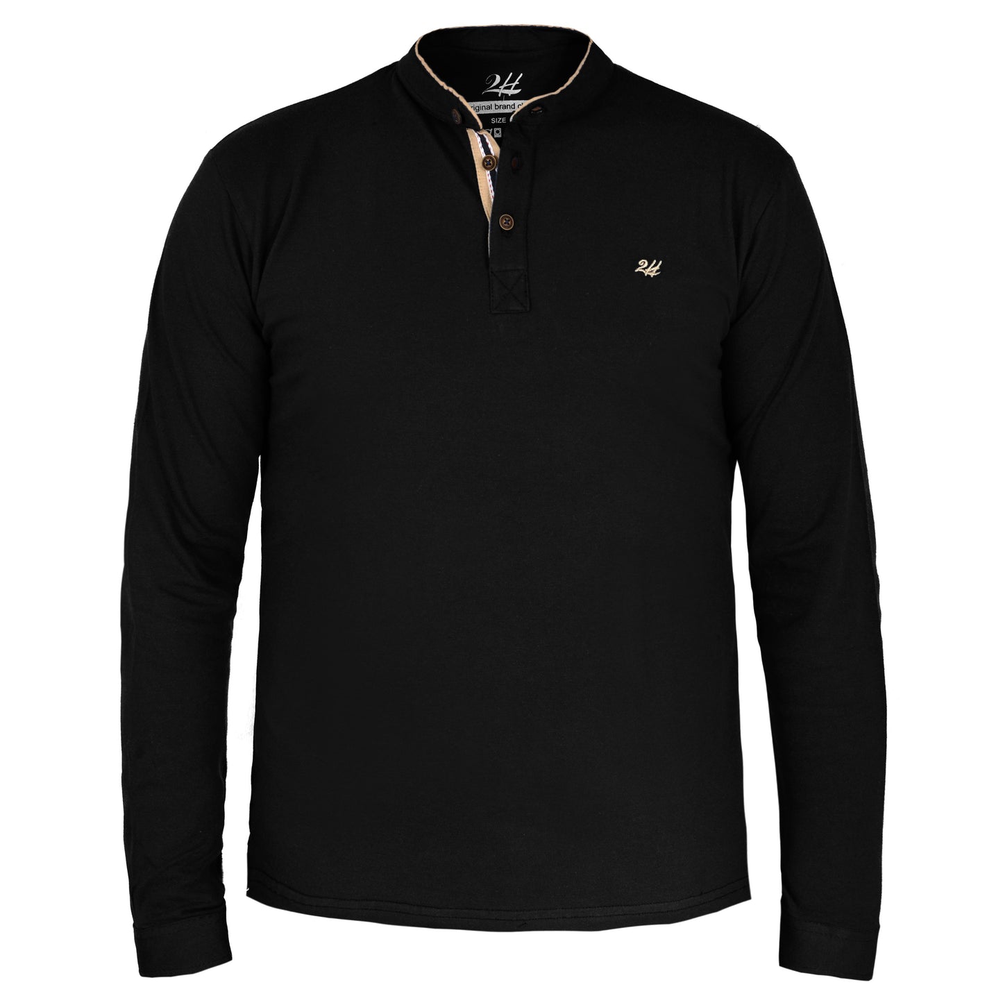 2H Black Stand Up Collar Sweater