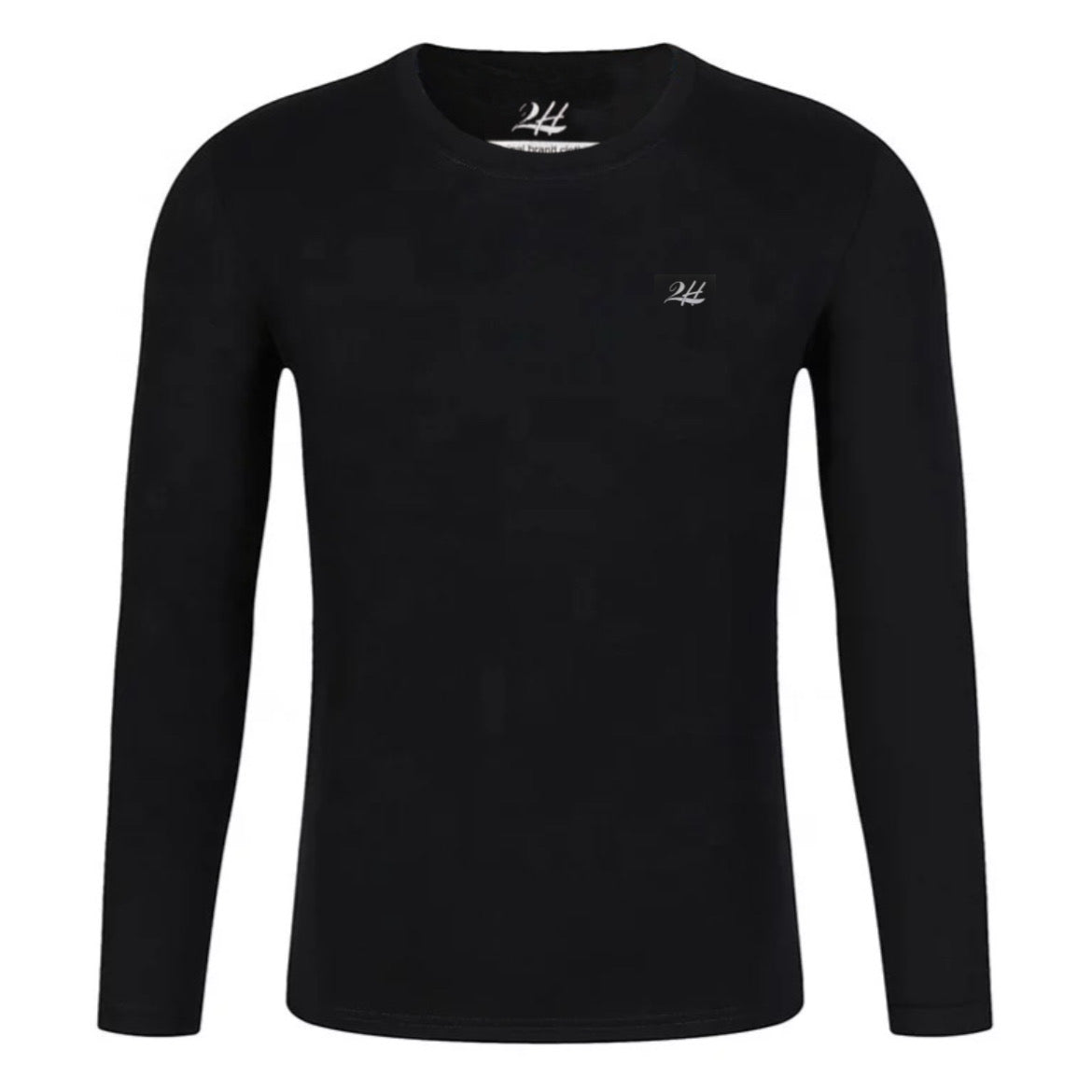 2H Black Round-Neck Long Sleeve Sweater