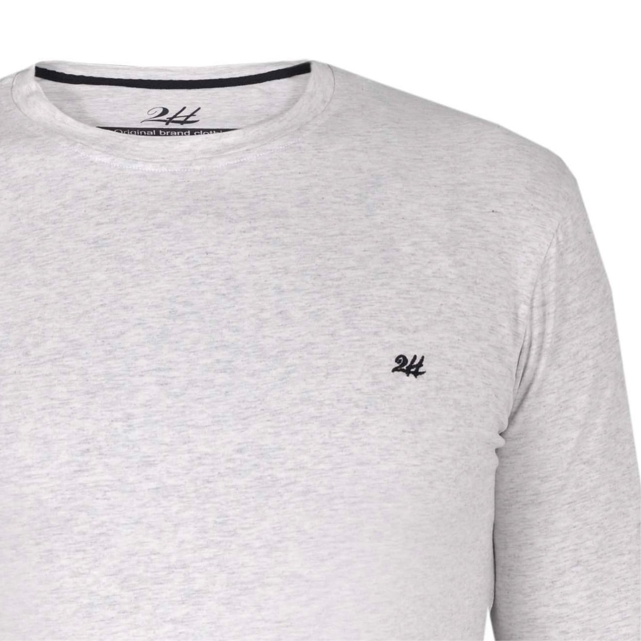 2H Light grey Round-Neck Long Sleeve Sweater
