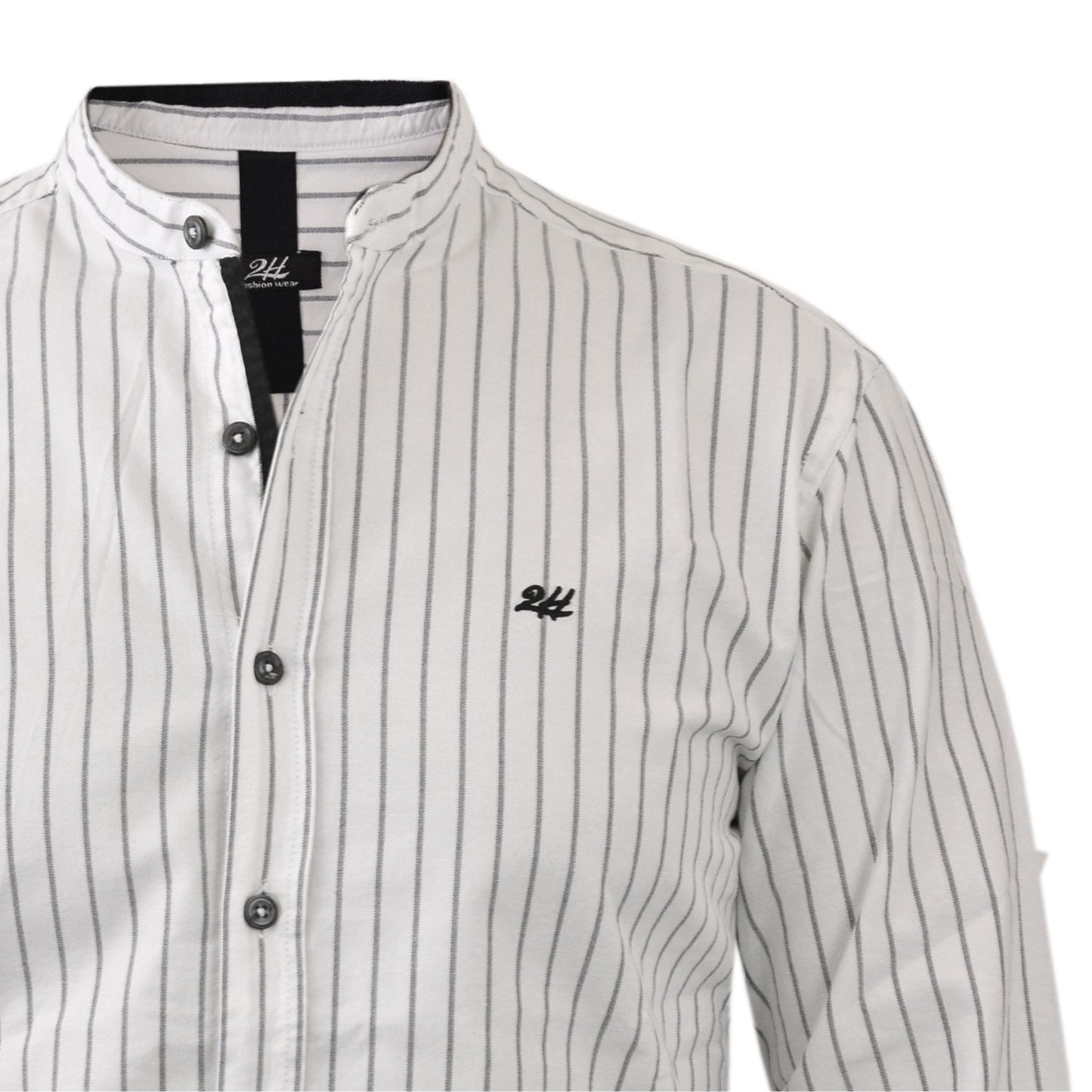 2H #1007 White Striped Twill Shirt