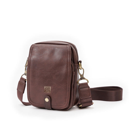 2H Brown Leather Shoulder Bag D